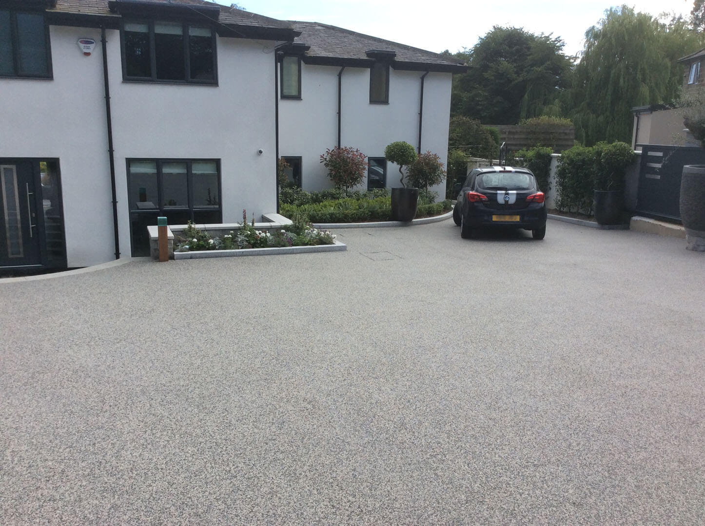 Resin driveway back of house